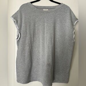 Gray cap sleeve shirt